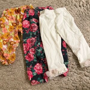 Bold Floral Baby Leggings & Pants Set of 3 - 6-9 months